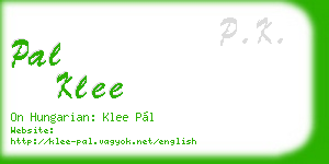 pal klee business card